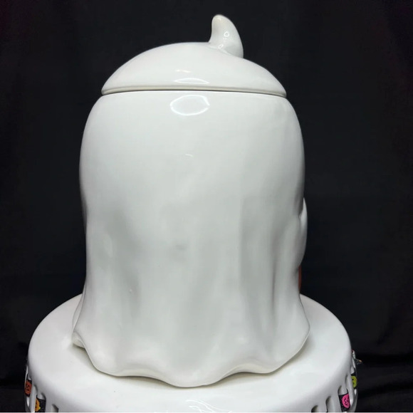 Halloween Happy Ghost w/ Pumpkin Pal Ceramic XL Cookie Jar - 2 Mugs & Spoon Rest - Picture 5 of 16